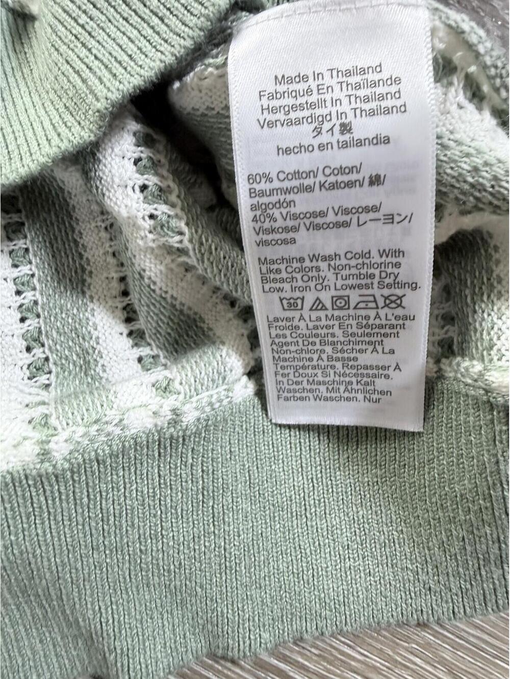 NWT Madewell Sz M Open-Stitch Button-Up Sweater Polo Faded Brick Striped Retro - Picture 5 of 7